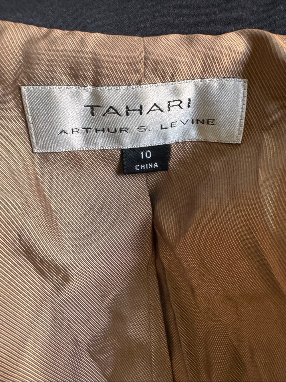 Tahari Arthur S Levine Y2K Belted Charcoal Blazer Gold Hardware Sz 10 - Picture 6 of 17